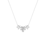 2CTW Pear Shaped Lab Grown Diamond (F/VS) Fancy Flower Necklace in 14K Gold