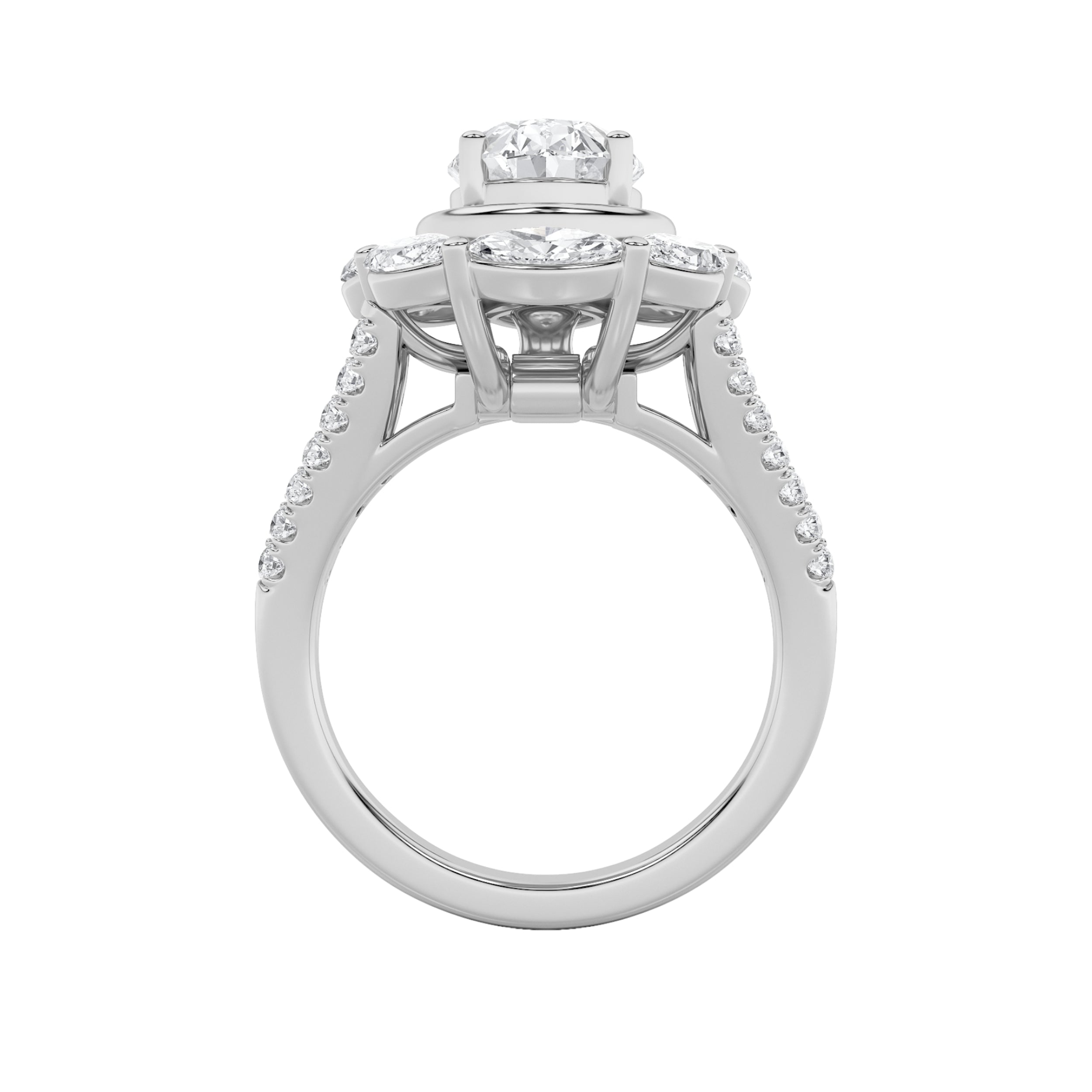 3.75CTW Oval Shaped Lab Grown Diamond (G/VS)  Ring in 14K Gold