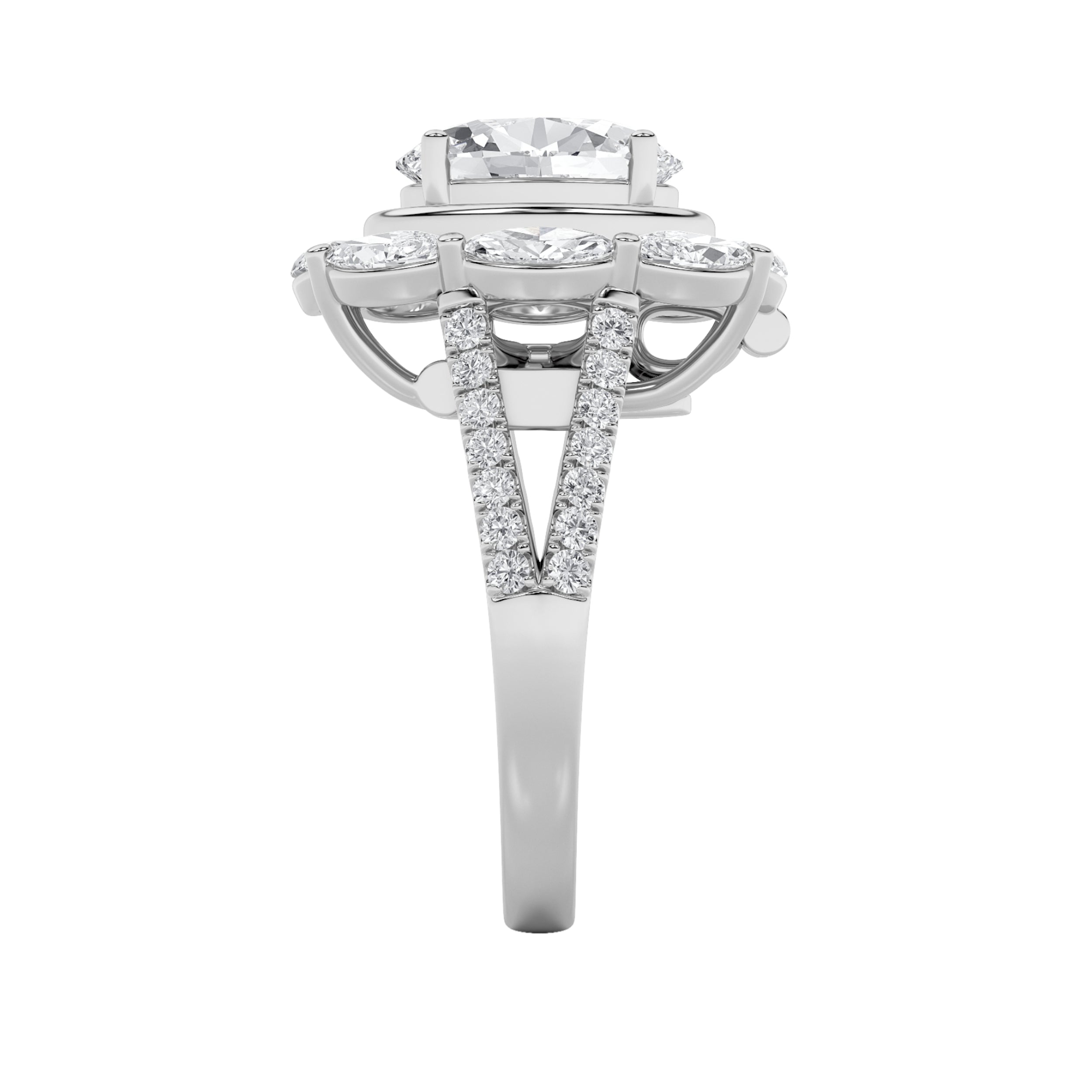 3.75CTW Oval Shaped Lab Grown Diamond (G/VS)  Ring in 14K Gold