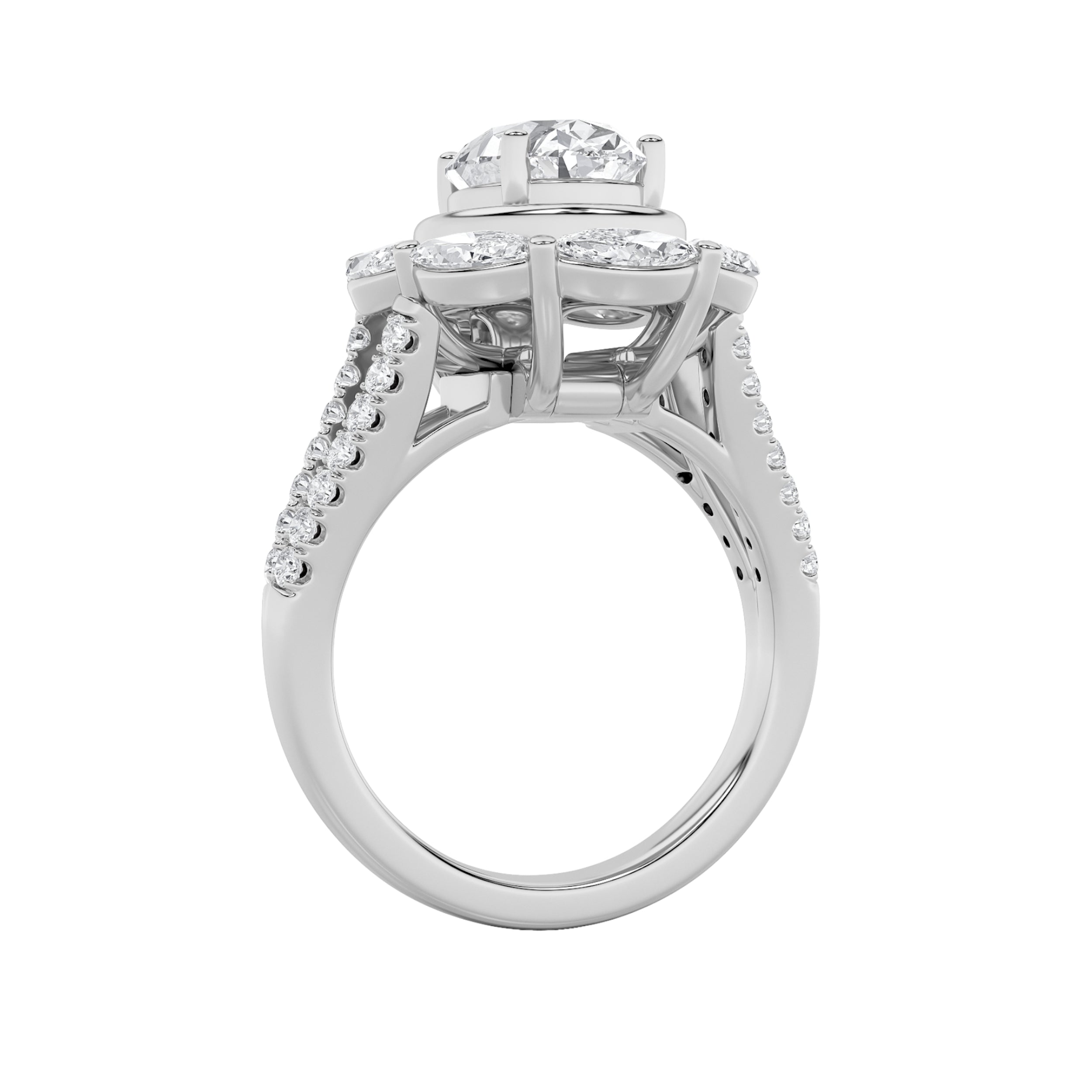 3.75CTW Oval Shaped Lab Grown Diamond (G/VS)  Ring in 14K Gold