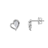 0.5CTW Pear Shaped Lab Grown Diamond (F/VS) Heart Shaped Earrings in 14K Gold