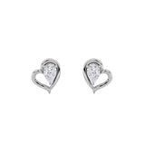 0.5CTW Pear Shaped Lab Grown Diamond (F/VS) Heart Shaped Earrings in 14K Gold