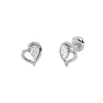 0.5CTW Pear Shaped Lab Grown Diamond (F/VS) Heart Shaped Earrings in 14K Gold