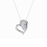 0.5CTW Pear Shaped Lab Grown Diamond (F/VS) Heart Pendant in 14K  White Gold