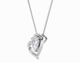 0.5CTW Pear Shaped Lab Grown Diamond (F/VS) Heart Pendant in 14K  White Gold