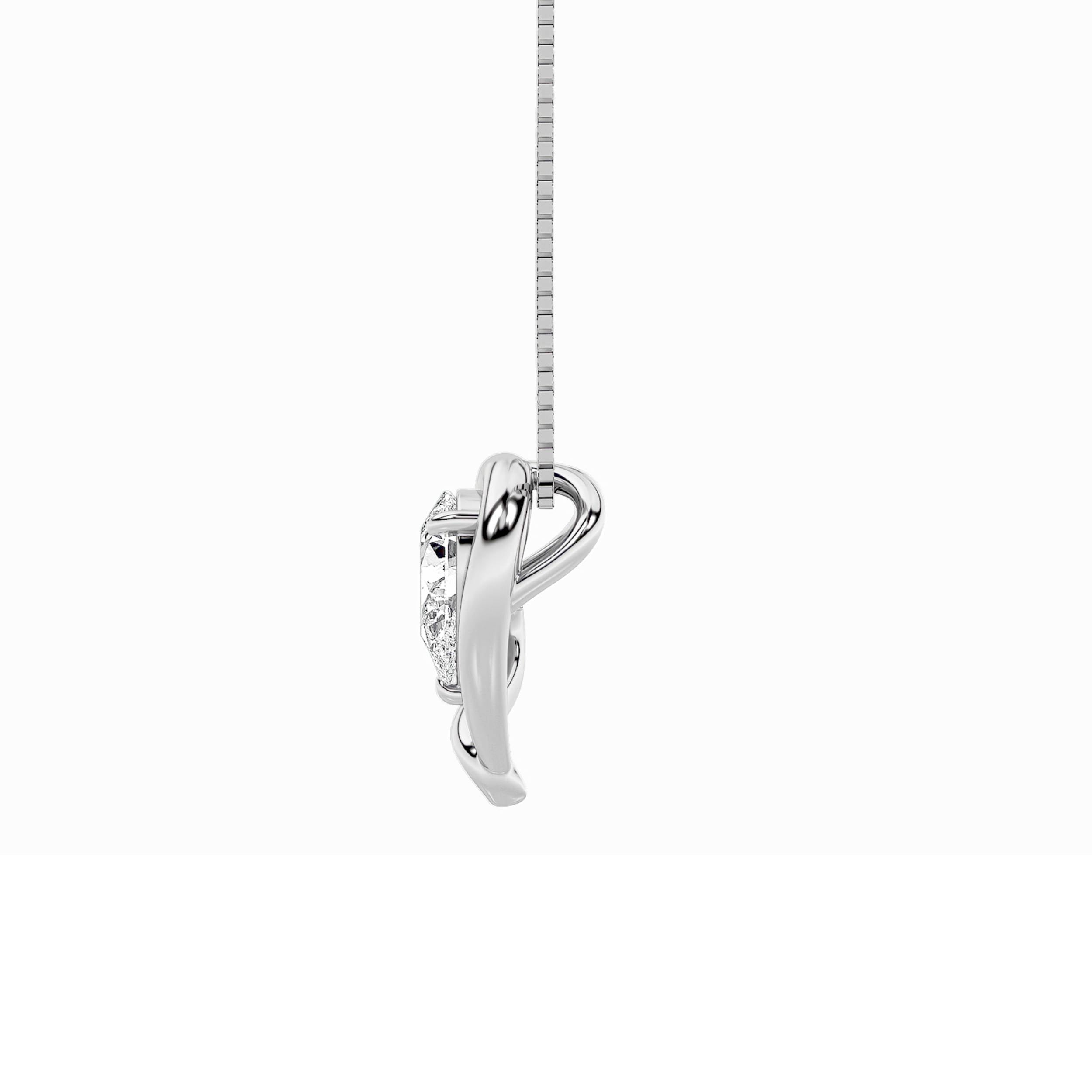 0.5CTW Pear Shaped Lab Grown Diamond (F/VS) Heart Pendant in 14K  White Gold
