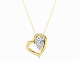 0.5CTW Pear Shaped Lab Grown Diamond (F/VS) Heart Pendant in 14K Yellow Gold
