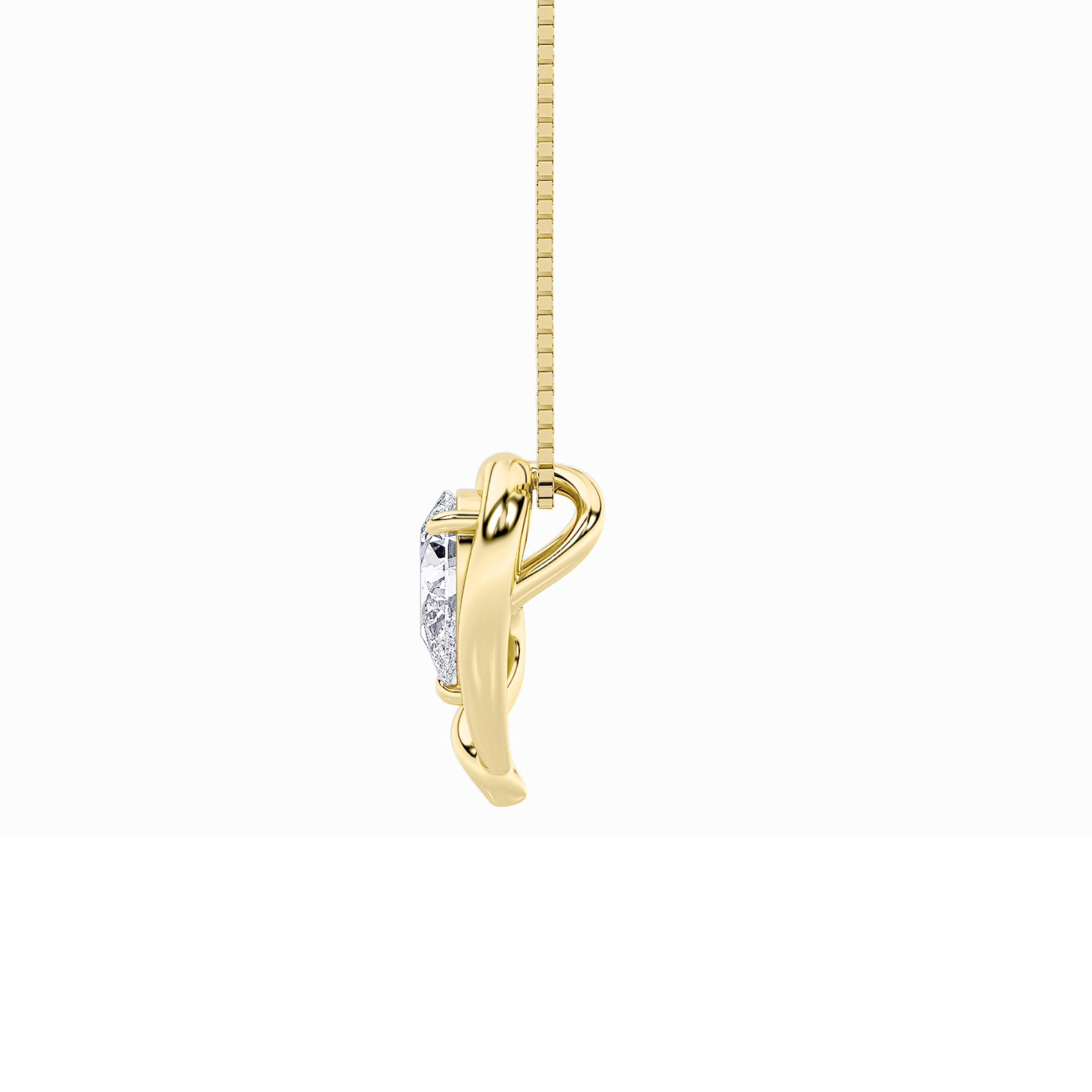 0.5CTW Pear Shaped Lab Grown Diamond (F/VS) Heart Pendant in 14K Yellow Gold