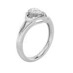 0.5CTW Pear Shaped Lab Grown Diamond (F/VS) Heart Ring in 14K  White Gold