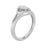 0.5CTW Pear Shaped Lab Grown Diamond (F/VS) Heart Ring in 14K  White Gold