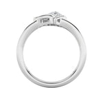 0.5CTW Pear Shaped Lab Grown Diamond (F/VS) Heart Ring in 14K  White Gold