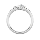 0.5CTW Pear Shaped Lab Grown Diamond (F/VS) Heart Ring in 14K  White Gold