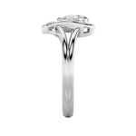 0.5CTW Pear Shaped Lab Grown Diamond (F/VS) Heart Ring in 14K  White Gold