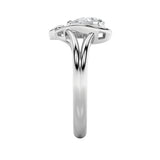 0.5CTW Pear Shaped Lab Grown Diamond (F/VS) Heart Ring in 14K  White Gold