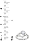 0.5CTW Pear Shaped Lab Grown Diamond (F/VS) Heart Ring in 14K  White Gold