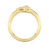 0.5CTW Pear Shaped Lab Grown Diamond (F/VS) Heart Ring in 14K Yellow Gold