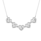 1CTW Round Shaped Lab Grown Diamond (F/VS) Heart Shaped Necklace in 14K Gold