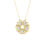 1CTW Round Shaped Lab Grown Diamond (F/VS) Heart Shaped Necklace in 14K Gold