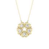 1CTW Round Shaped Lab Grown Diamond (F/VS) Heart Shaped Necklace in 14K Gold