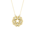 1CTW Round Shaped Lab Grown Diamond (F/VS) Heart Shaped Necklace in 14K Gold