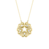1CTW Round Shaped Lab Grown Diamond (F/VS) Heart Shaped Necklace in 14K Gold