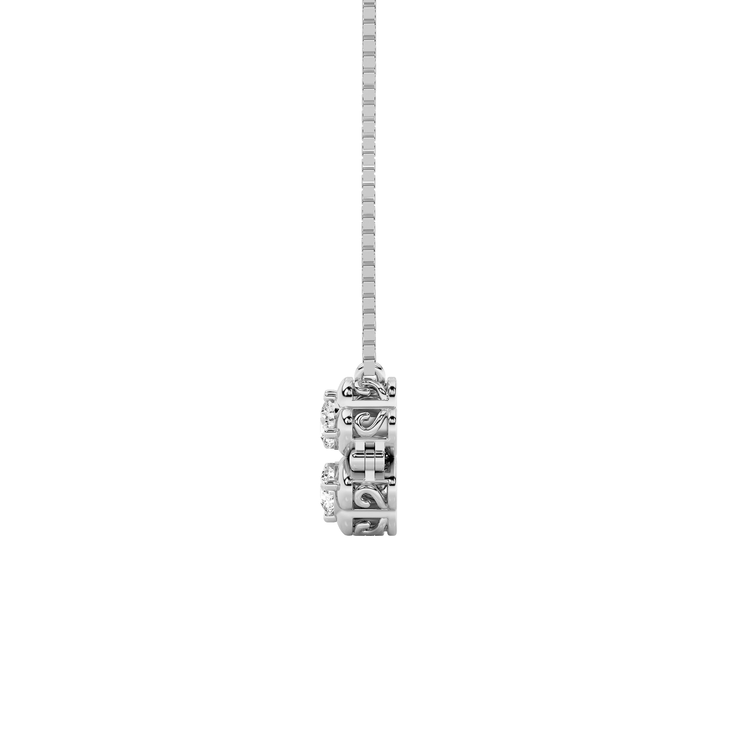 1CTW Round Shaped Lab Grown Diamond (F/VS) Heart Shaped Necklace in 14K Gold