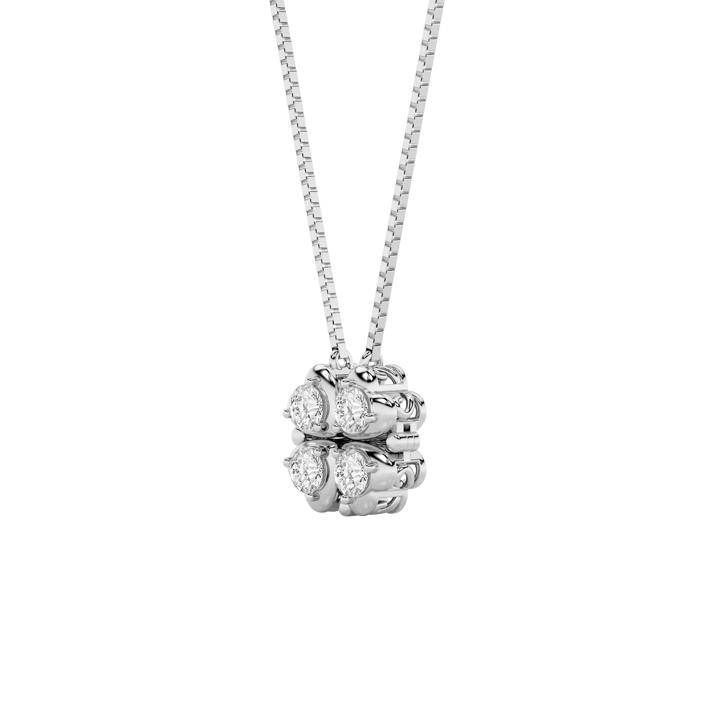 1CTW Round Shaped Lab Grown Diamond (F/VS) Heart Shaped Necklace in 14K Gold