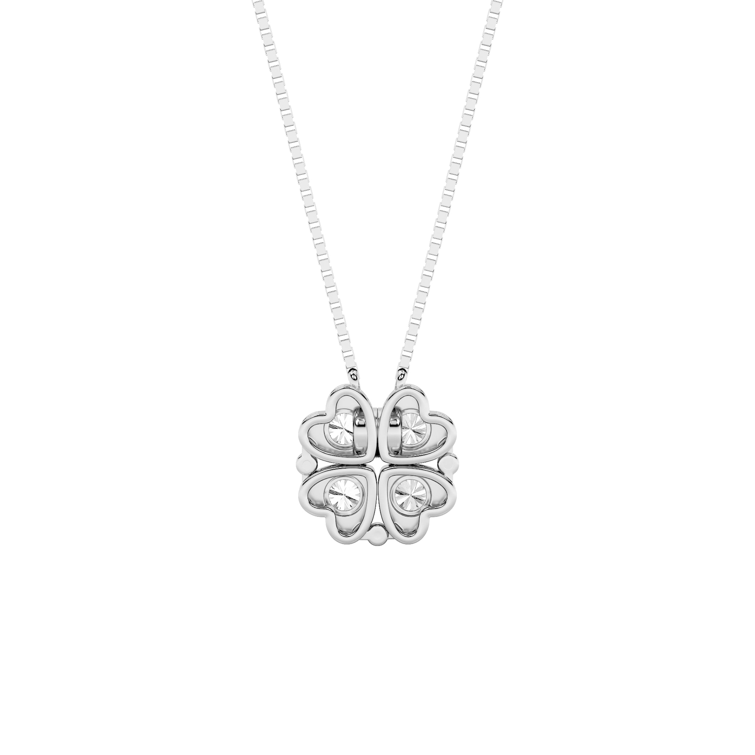 1CTW Round Shaped Lab Grown Diamond (F/VS) Heart Shaped Necklace in 14K Gold