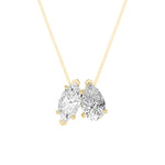 2.5CTW Pear Shaped Fancy Yellow & White Lab Grown Diamond (F/VS) Two Stone Fancy Pendant in 14K Gold