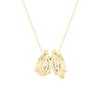2.5CTW Pear Shaped Fancy Yellow & White Lab Grown Diamond (F/VS) Two Stone Fancy Pendant in 14K Gold
