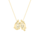 2.5CTW Pear Shaped Fancy Yellow & White Lab Grown Diamond (F/VS) Two Stone Fancy Pendant in 14K Gold