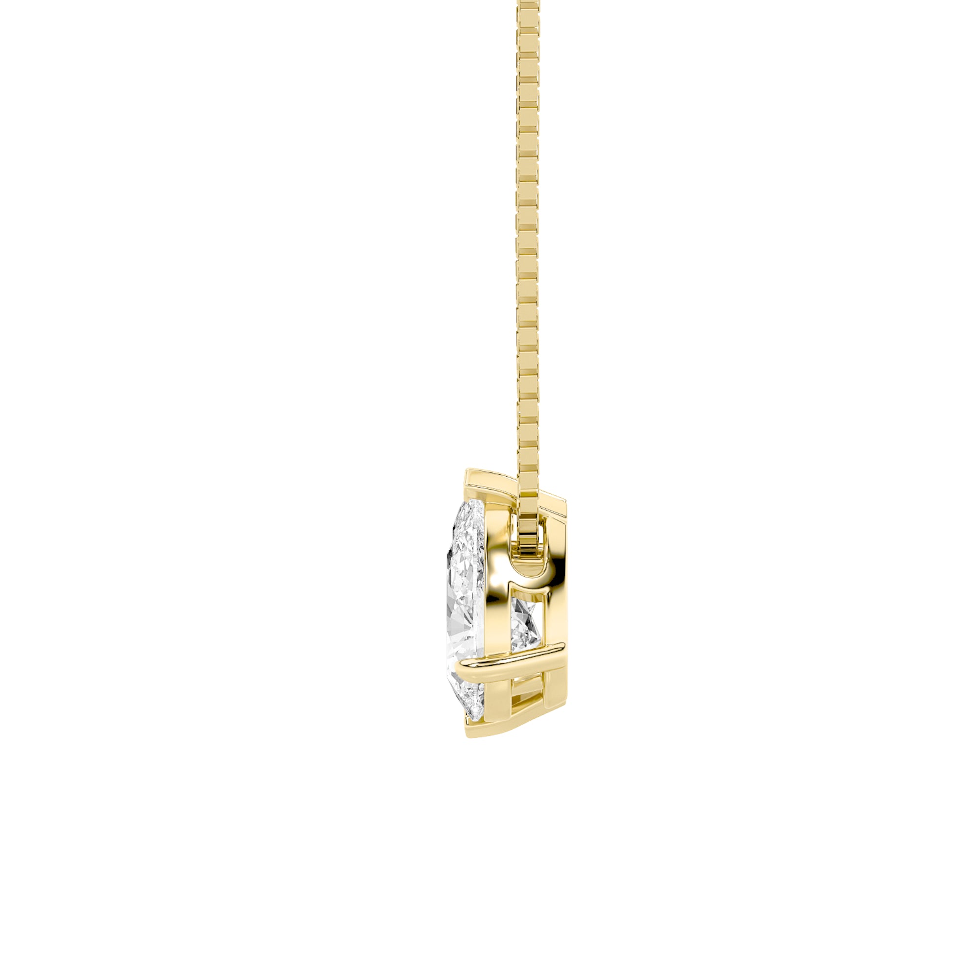 2.5CTW Pear Shaped Fancy Yellow & White Lab Grown Diamond (F/VS) Two Stone Fancy Pendant in 14K Gold