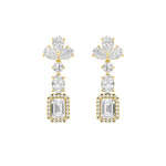 5.5CTW Radiant Shaped Lab Grown Diamond (F/VS) Dangle Earrings in 14K Gold