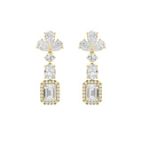 5.5CTW Radiant Shaped Lab Grown Diamond (F/VS) Dangle Earrings in 14K Gold