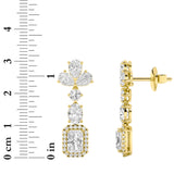 5.5CTW Radiant Shaped Lab Grown Diamond (F/VS) Dangle Earrings in 14K Gold
