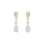 4.5CTW Pear Shaped Lab Grown Diamond (F/VS) Dangle Earrings in 14K Gold