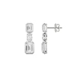 3CTW Radiant Shaped Lab Grown Diamond (F/VS) Dangle Earrings in 14K Gold