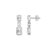 3CTW Radiant Shaped Lab Grown Diamond (F/VS) Dangle Earrings in 14K Gold