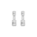 3CTW Radiant Shaped Lab Grown Diamond (F/VS) Dangle Earrings in 14K Gold