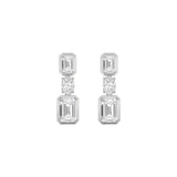 3CTW Radiant Shaped Lab Grown Diamond (F/VS) Dangle Earrings in 14K Gold