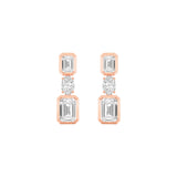 3CTW Radiant Shaped Lab Grown Diamond (F/VS) Dangle Earrings in 14K Gold