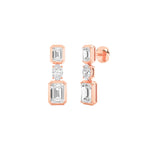 3CTW Radiant Shaped Lab Grown Diamond (F/VS) Dangle Earrings in 14K Gold