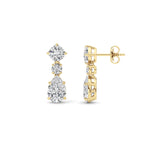 5CTW Pear Shaped Lab Grown Diamond (F/VS) Dangle Earrings in 14K Gold