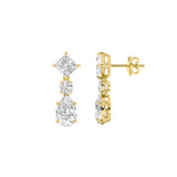 5.5CTW Pear Shaped Lab Grown Diamond (F/VS) Dangle Earrings in 14K Gold