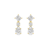5.5CTW Pear Shaped Lab Grown Diamond (F/VS) Dangle Earrings in 14K Gold