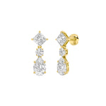 5.5CTW Pear Shaped Lab Grown Diamond (F/VS) Dangle Earrings in 14K Gold