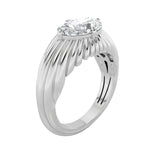 2CTW Oval Shaped Lab Grown Diamond (F/VS) Fancy Solitaire Ring in 14K Gold