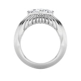 2CTW Oval Shaped Lab Grown Diamond (F/VS) Fancy Solitaire Ring in 14K Gold