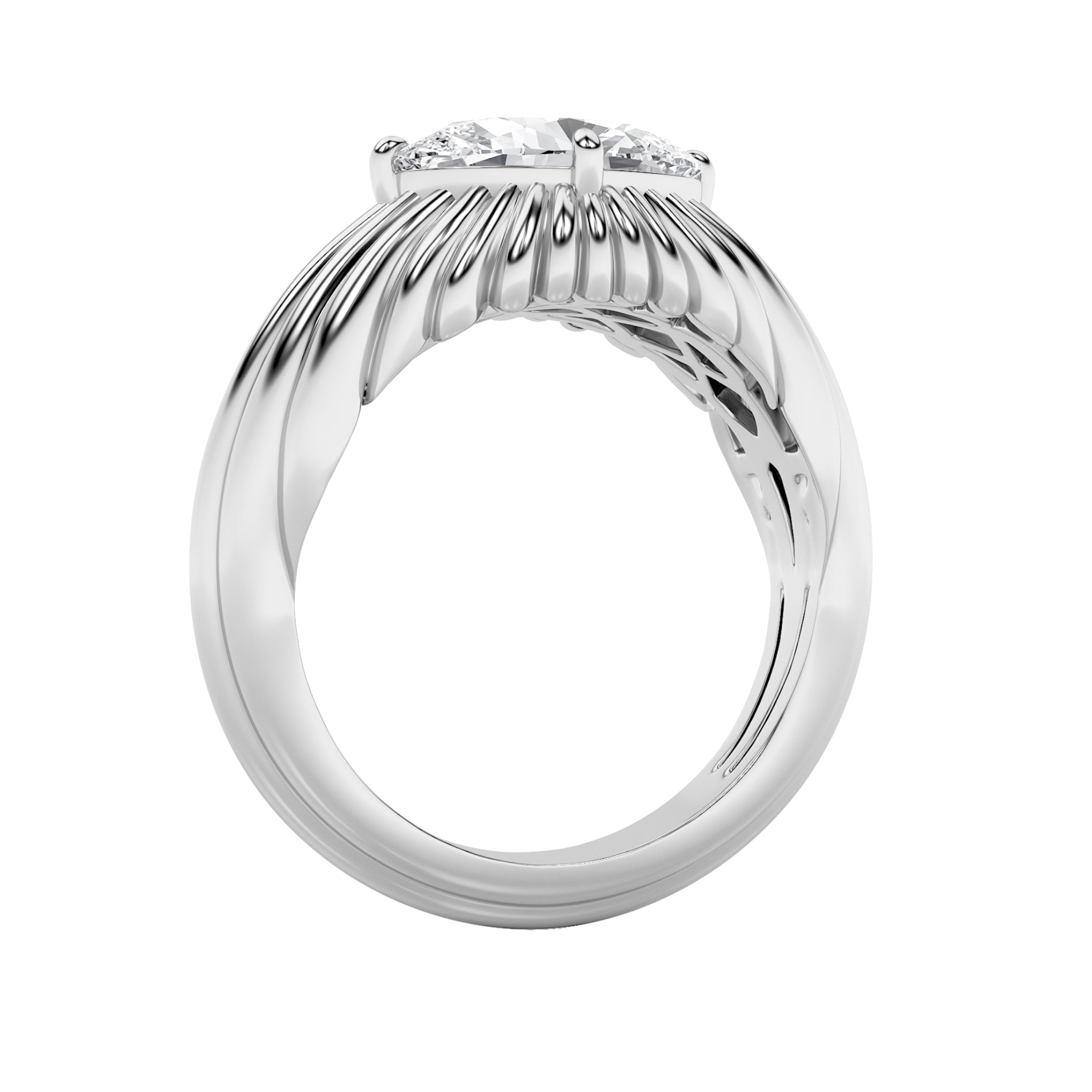 2CTW Oval Shaped Lab Grown Diamond (F/VS) Fancy Solitaire Ring in 14K Gold