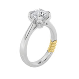 2CTW Round Shaped Lab Grown Diamond (F/VS) Two Tone Classic Solitaire Engagement Ring in 14K Gold